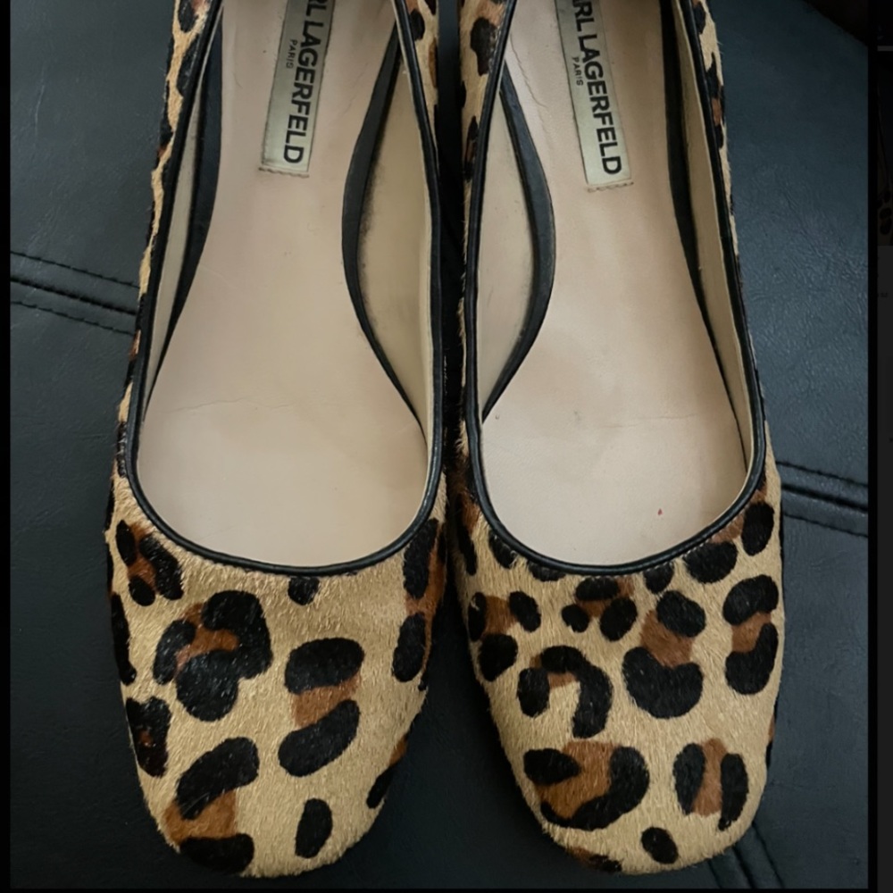 KARL LAGERFELD Leopard Shoes 8.5  Charee heels